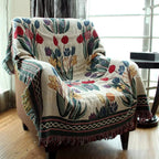 Blanc / 130 x 180 cm Plaid Fauteuil Retro