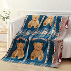 Bleu / 120 x 150 cm Grand Plaid Enfant