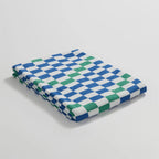 Bleu / 130 x 160 cm Plaid Damier