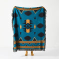 Charger l'image dans la visionneuse de la galerie, Bleu / 130 x 160 cm Plaid Indien Coton
