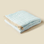 Bleu Ciel / 105 x 105 cm Plaid Cosy Bébé