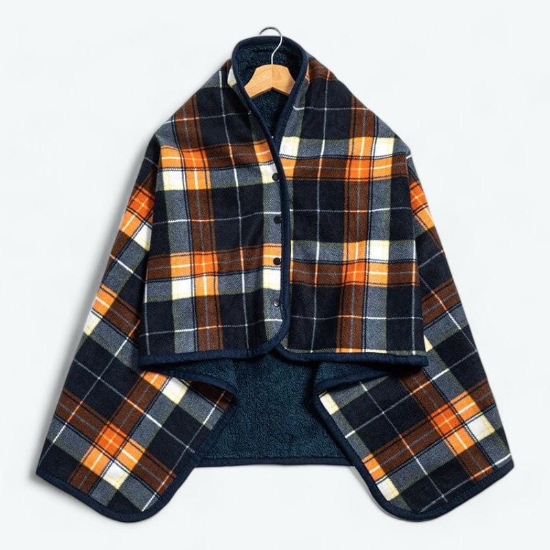 Bleu foncé / 100 x 140 cm Plaid Poncho Polaire