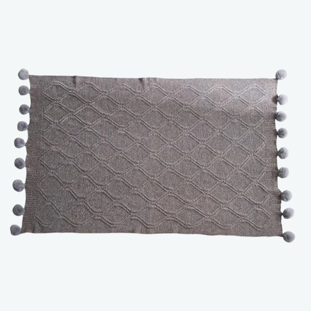 Gris / 130 x 160 cm Plaid en Tricot