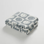 Gris / 70 x 100 cm Plaid Smiley