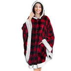 Noir/Rouge Cocoonique - Plaid Poncho