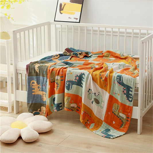 Orange / 120 x 150 cm Plaid Enfant Dinosaure