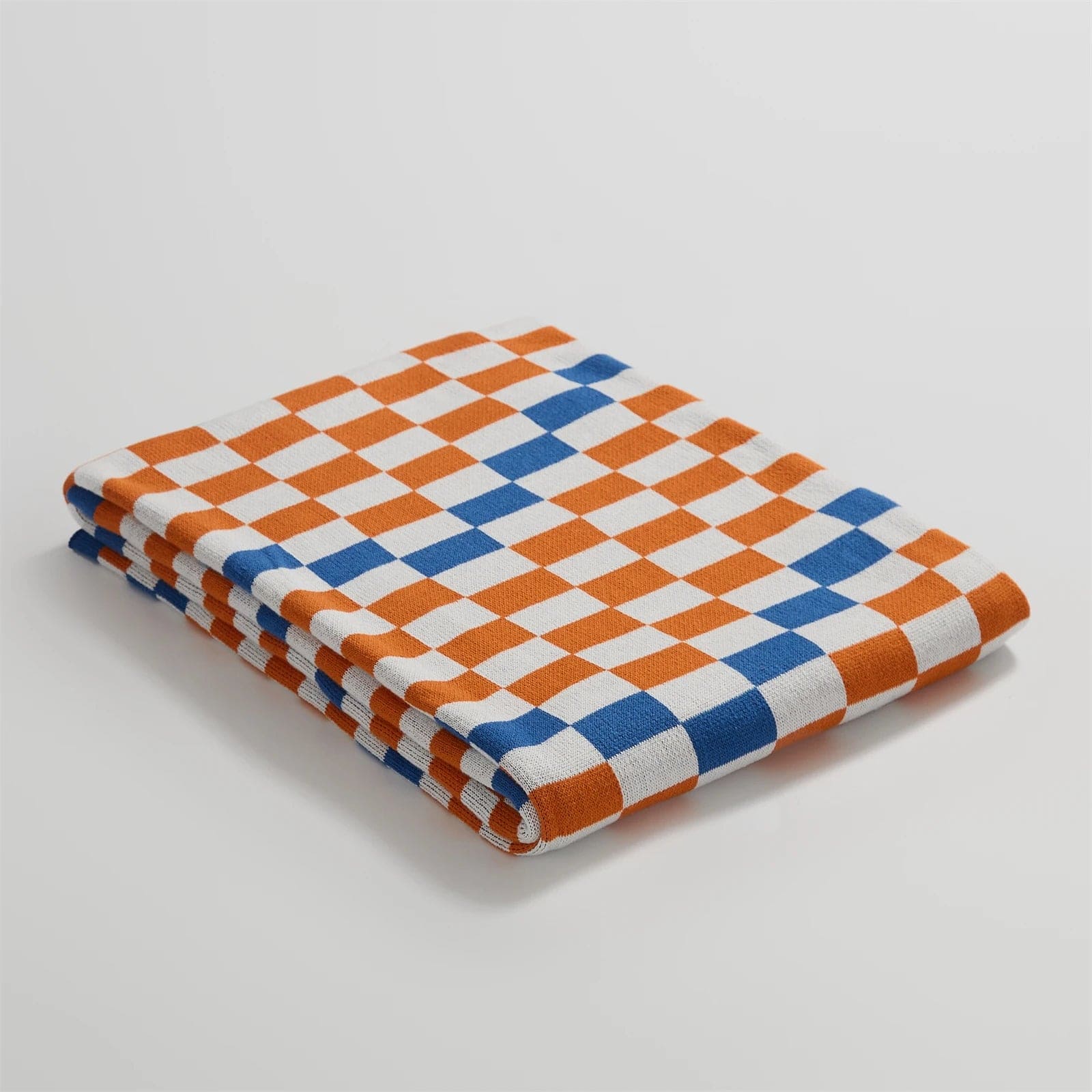 Orange / 130 x 160 cm Plaid Damier