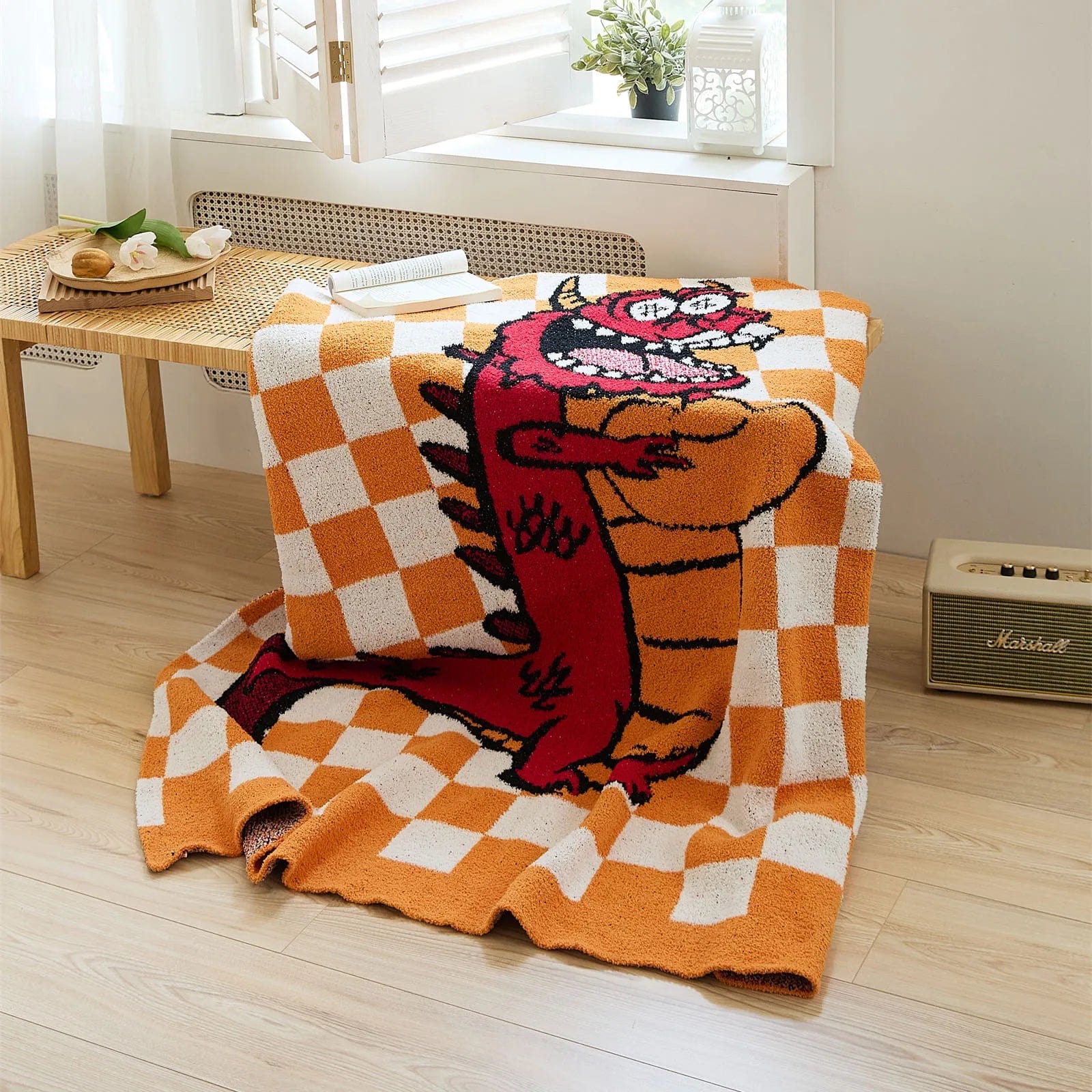 Orange / 130 x 160 cm Plaid Dragon Enfant