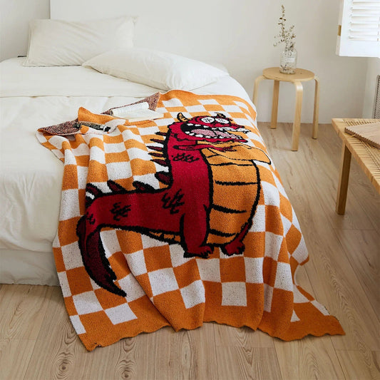 Orange / 130 x 160 cm Plaid Dragon Enfant