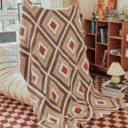 #Plaid Beige et Terracotta khaki / 130x160cm