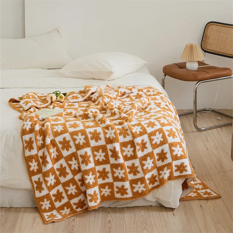 #Plaid Canapé Tendance orange / 130x160cm