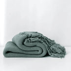 #Plaid Cocooning Tricot Cyan / 125 x 180 cm