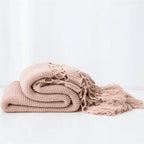 #Plaid Cocooning Tricot Rose / 125 x 180 cm