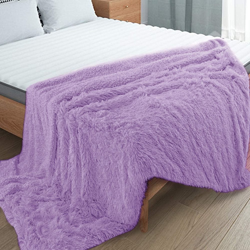 Plaid Fausse Fourrure Violet