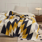 #Plaid Gris et Jaune Scandinave yellow / 130x160cm