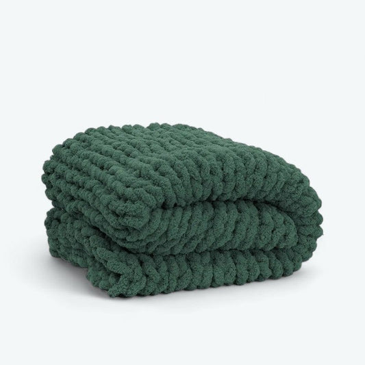 Plaid Grosse Maille Vert Sapin Vert sapin / 50 x 50 cm