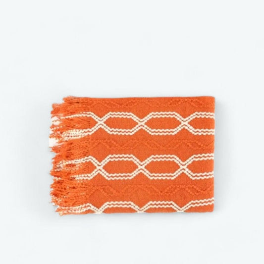 Plaid Jacquard Orange / 130 x 230 cm