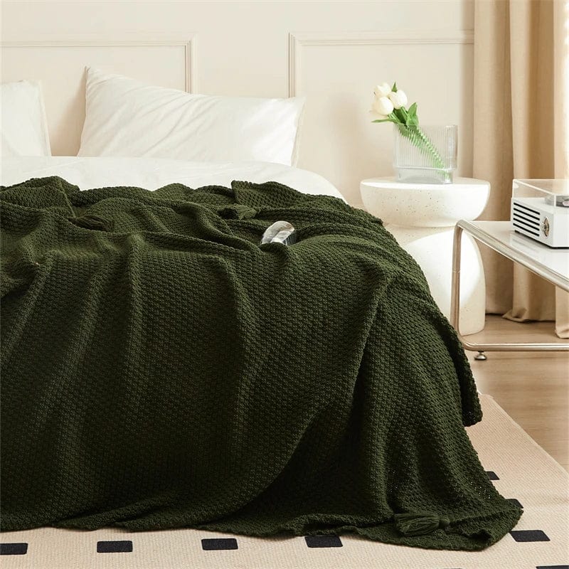 #Plaid Uni Vert Foncé / 70 x 100 cm