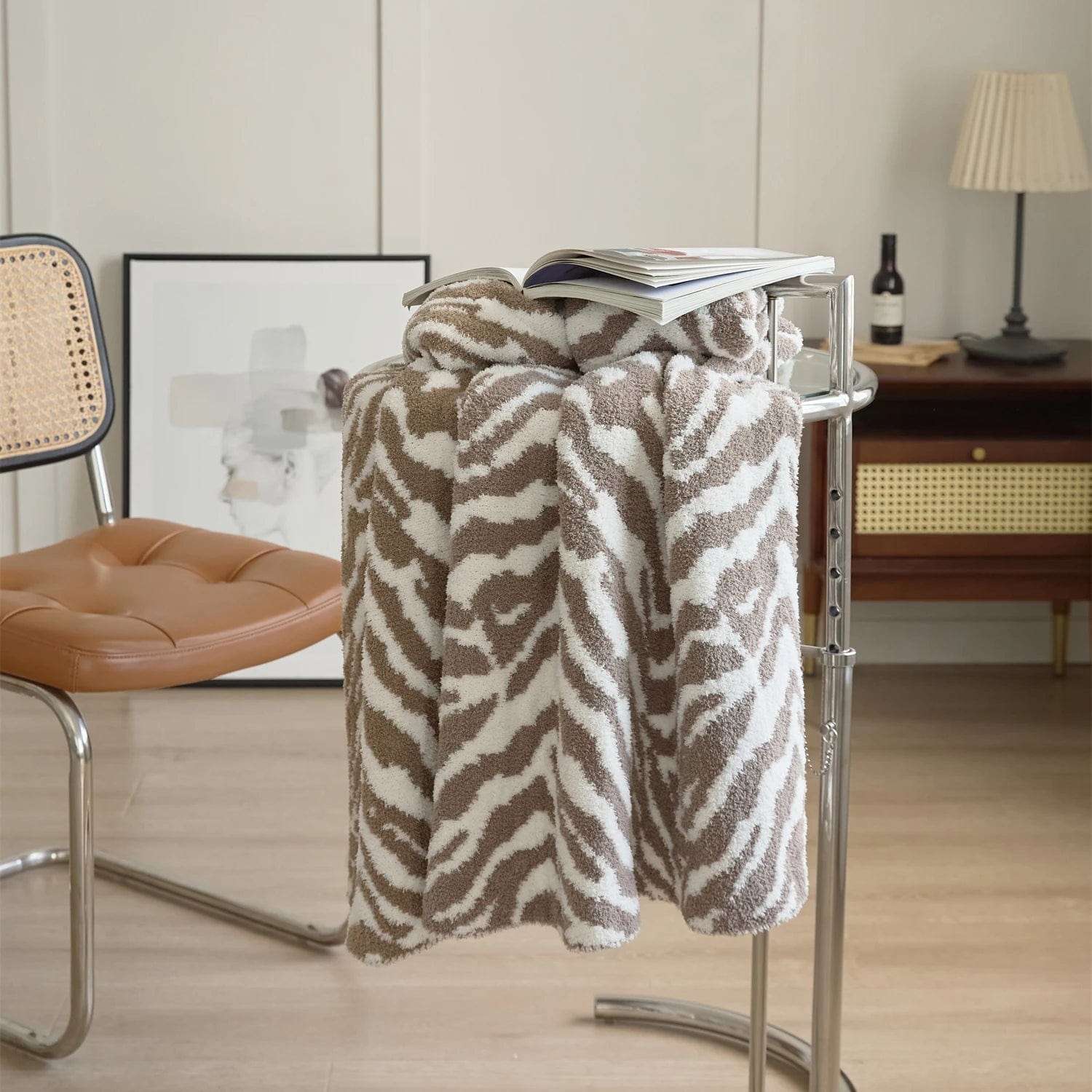 #Plaid Zebre Canapé Taupe / 120 x 150 cm