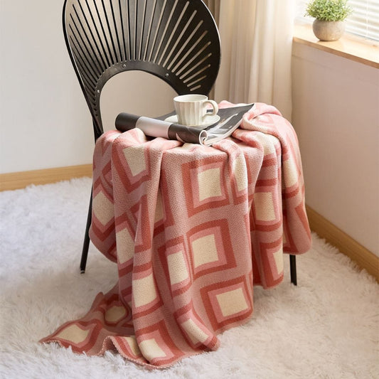 Rose / 130 x 160 cm Plaid Vieux Rose