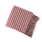 Rouge / 127 x 152 cm Plaid Pied De Poule Déco