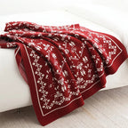 Rouge / 130 x 180 cm Plaid Tricot Rouge