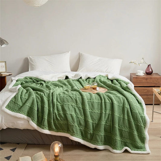 Vert / 130 x 160 cm Plaid Coton Vert