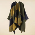 Charger l'image dans la visionneuse de la galerie, Vert Plaid Poncho Adulte
